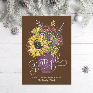 Cartão De Festividades Grateful Buquê