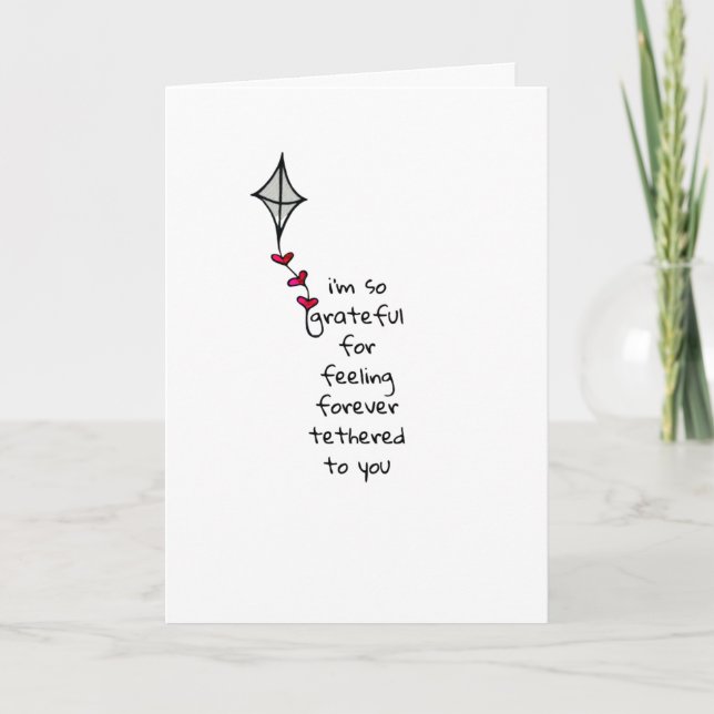 Cartão De Festividades Grateful for being Tethered to you Love Card (Frente)