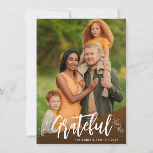 Cartão De Festividades GrATEFUL script feliz saudação de agradecimento