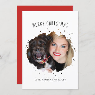 Cartão De Festividades Grátis personalizado Pet Splash Foto Natal