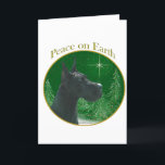 Cartão De Festividades Great Dane (black) Peace<br><div class="desc">Peace on Earth. Show your reason for the season with your Great Dane in this unique dog design accented with green and gold. Goes great on an ornament,  greeting card or sticker.</div>