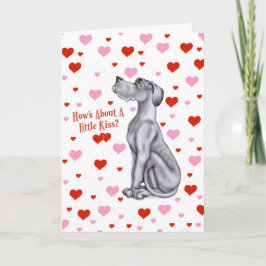 Cartão De Festividades Great Dane Blue UC Valentine's Day Kiss