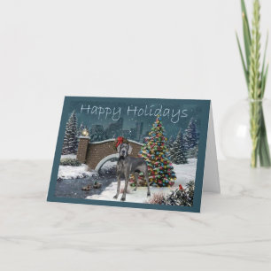 Cartão De Festividades Great Dane Christmas Card Evening