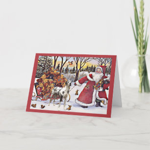 Cartão De Festividades Great Dane Christmas Card Santa Bears