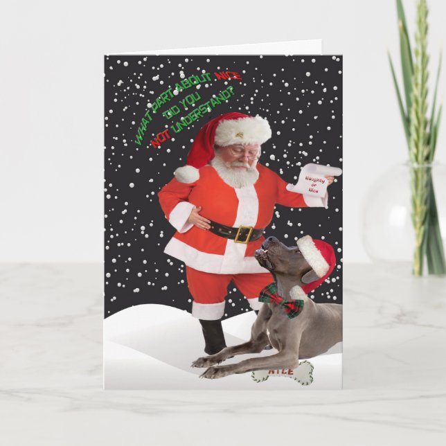 Cartão De Festividades Great Dane Did Not Understand Nice Cards (Frente)