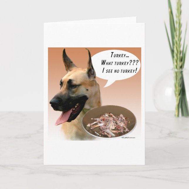 Cartão De Festividades Great Dane Turquia (Frente)