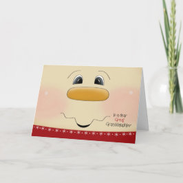 Cartão De Festividades Great Granddaughter Christmas Happy Snowman Face