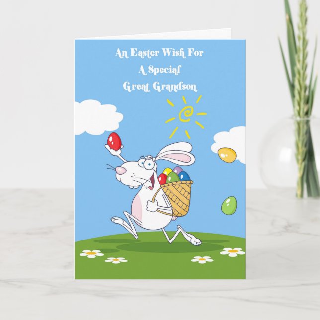 Cartão De Festividades Great Grandson Blessings Easter Card (Frente)