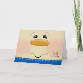 Cartão De Festividades Great Grandson Christmas Happy Snowman Face