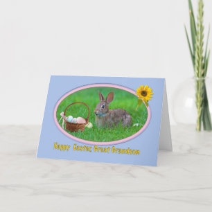 Cartão De Festividades Great Grandson's Easter Card with Bunny and Eggs