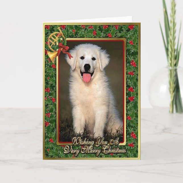 Cartão De Festividades Great Pyrenees Dog Blank Christmas Card (Frente)