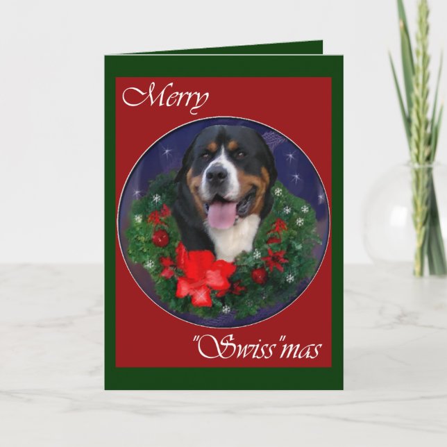 Cartão De Festividades Greater Swiss Mountain Dog Christmas Gifts (Frente)