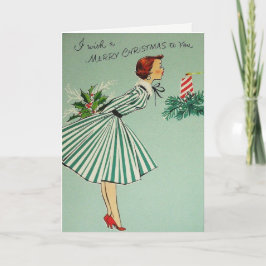 Cartão De Festividades Green Lady Christmas Card