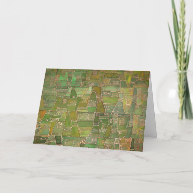 Cartão De Festividades Green Like Klee Greeting card (Frente)