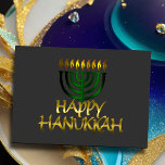 Cartão De Festividades Green Menorah Flames Happy Hanukkah Card<br><div class="desc">Itens temáticos de feriado projetados por Umua. Impresso e enviado pela Zazzle ou suas afiliadas.</div>