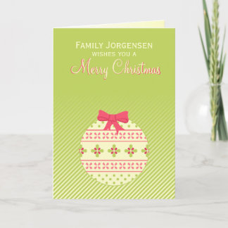 Cartão De Festividades Green Personalized Christmas Ornament