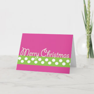 Cartão De Festividades Green & Pink Christmas Card