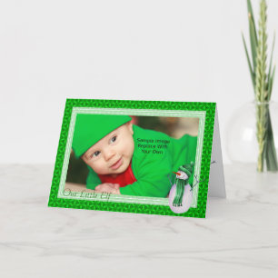 Cartão De Festividades Green Star Pattern And Snowman Christmas