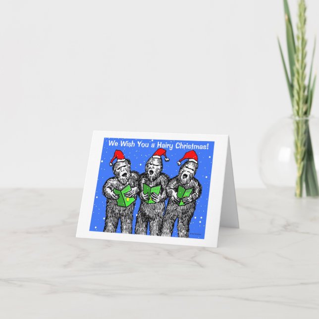 Cartão De Festividades Green Weenii "Nós Desejamos a você um Natal Leio" (Frente)