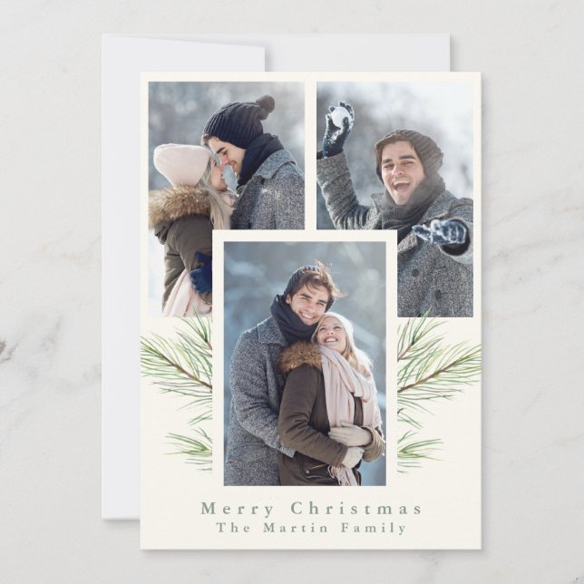 Cartão De Festividades Greenerescência Simples e Festiva Três Foto (Frente)