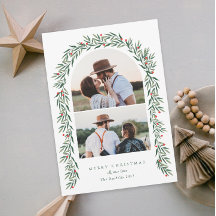 Greenery Arch Modern Script 2 Foto Natal