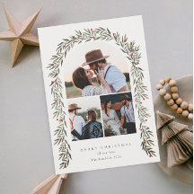 Greenery Arch Modern Script 3 Foto Natal