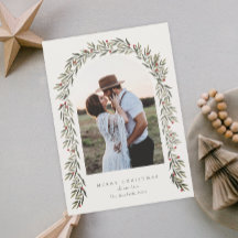 Greenery Arch Modern Script Foto de Natal