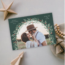 Greenery Arch Modern Script Foto de Natal