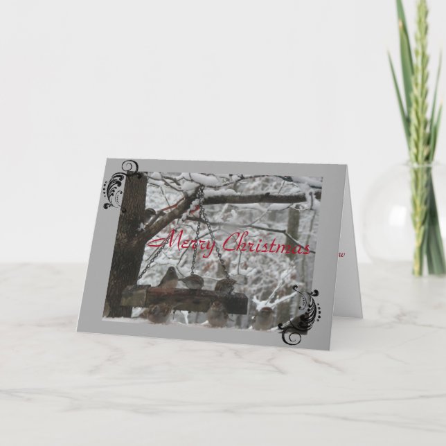 Cartão De Festividades Greeting Card - Christmas - FeatheredFriends (Frente)