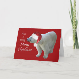 Cartão De Festividades Greeting Card Christmas Polar Bear Santa