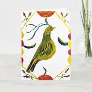 Cartão De Festividades Greeting Card, Holiday, Folk Art