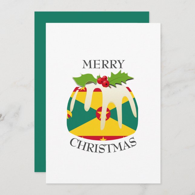 Cartão De Festividades GRENADA FLAG | Pudim de Natal | Festivo (Frente/Verso)