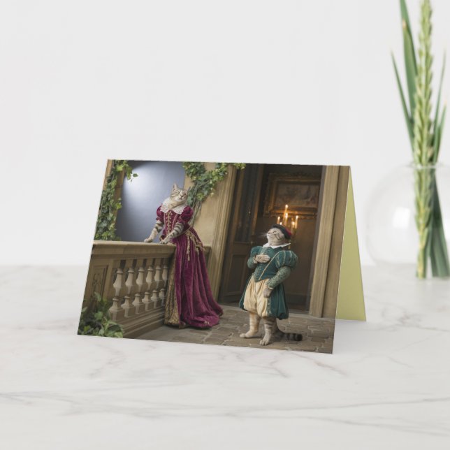 Cartão De Festividades Grey Tabby Valentine Card (Frente)