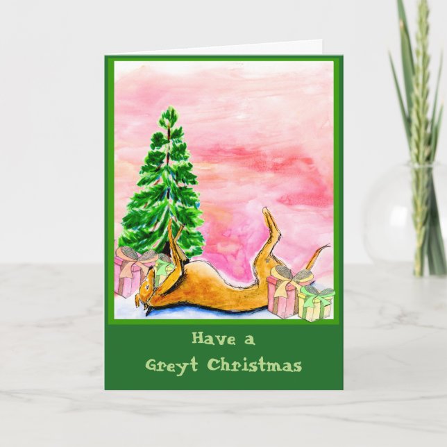Cartão De Festividades Greyhound Christmas card (a321) (Frente)