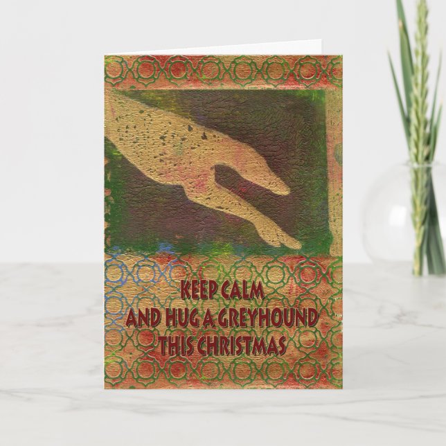 Cartão De Festividades Greyhound Christmas card (g412) (Frente)