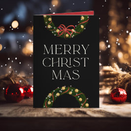 Cartão De Festividades Grinalda Brilhante Feliz Natal
