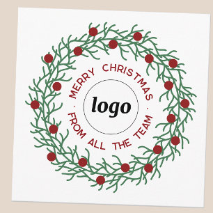 Cartão De Festividades Grinalda Promocional de Negócios com Logotipo Simp