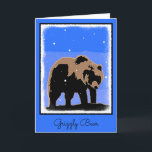 Cartão De Festividades Grizzly Bear in Winter  - Original Wildlife Art<br><div class="desc">Grizzly Bear in Winter portrait, original painting. We specialize in cute and funny original art. Buy this for yourself or as a great gift for your Grizzly Bear in Winter loving friends. Be creative - click on CUSTOMIZE to add/remove/change text, resize the picture, change colors or anything else the customization...</div>