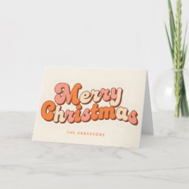 Cartão De Festividades Groovy Bold Script Merry Christmas