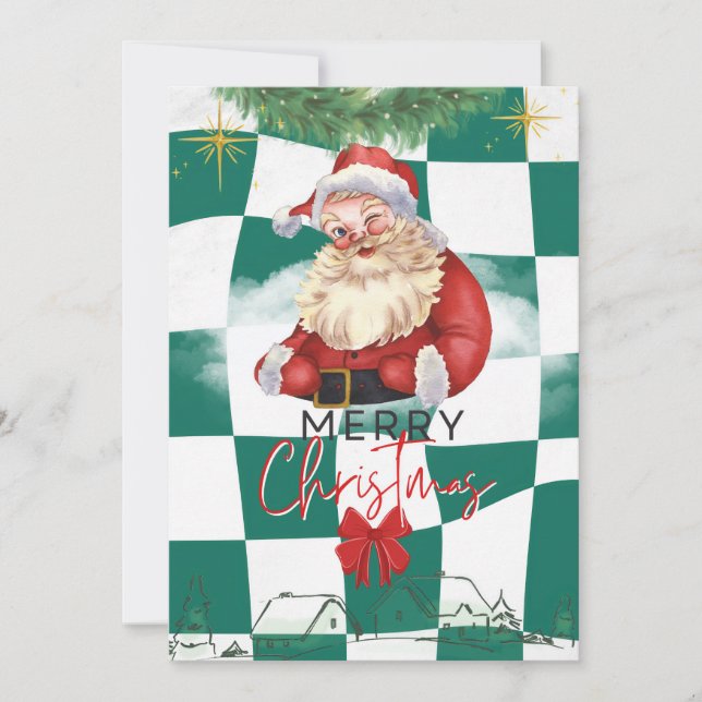 Cartão De Festividades Groovy natal (Frente)