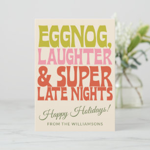 Cartão De Festividades Groovy Natal Divertido Único de Eggnog Personaliza