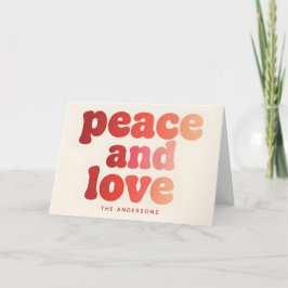 Cartão De Festividades Groovy Peace & Love Script Merry Christmas