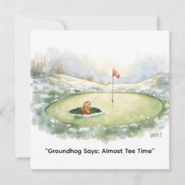 Cartão De Festividades Groundhog Day Golfer Winter Golf Holiday