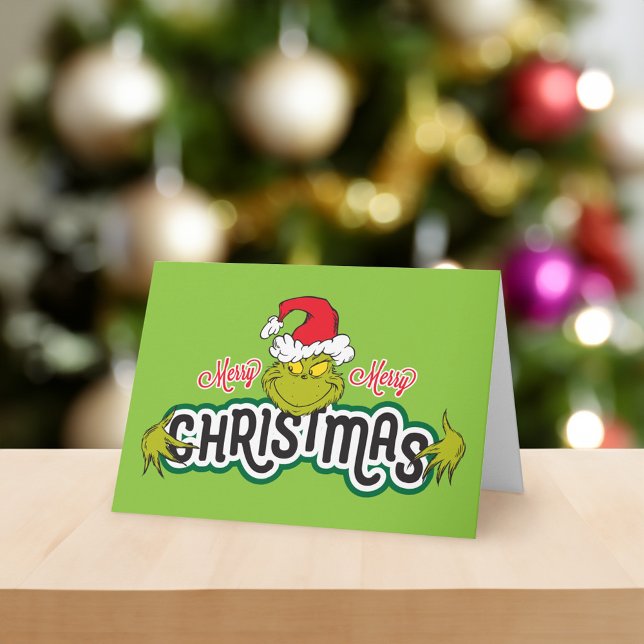 Cartão De Festividades Grpolegadas clássico | Feliz Feliz Natal (Card on table)