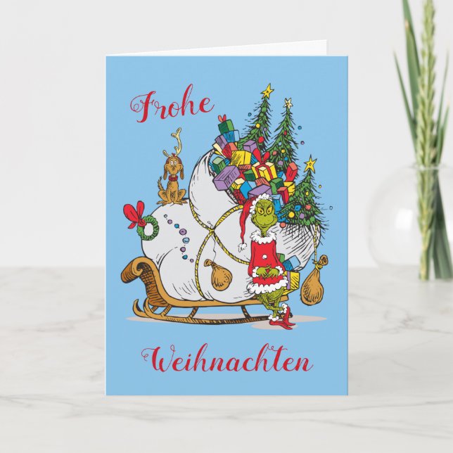 Cartão De Festividades Grpolegadas clássico | Grpolegadas e Max com Sleig (Frente)