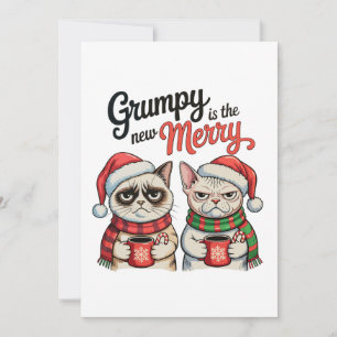 Cartão De Festividades Grumpy É O Novo Sobrinho De Gato De Natal Feliz.