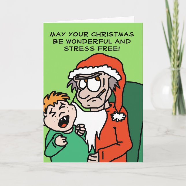 Cartão De Festividades Grumpy Santa funny Christmas card (Frente)