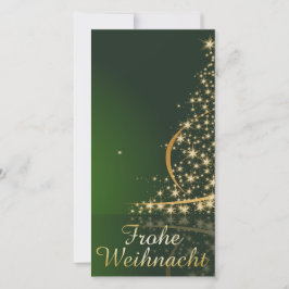 Cartão De Festividades Grünes Weihnachtsmočimit goldenem Weihnachtsbaum