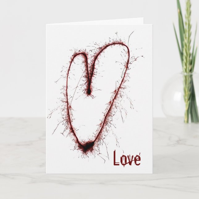 Cartão De Festividades Grunge Love Heart Card (Frente)