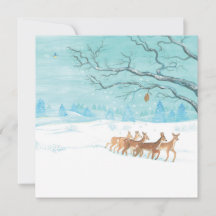 Grupo de Corças no Inverno